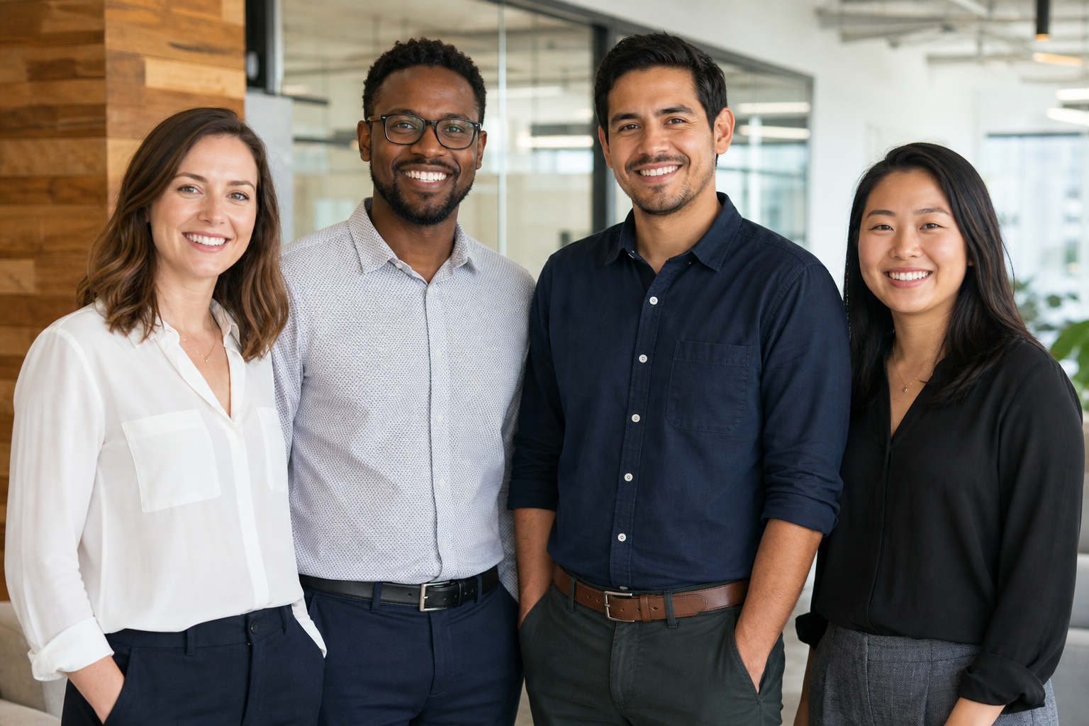 Diverse BIFS team — Caucasian, Black, Latin, and Asian professionals